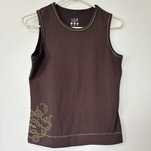 Lole Brown Tank Top with Gold Accents